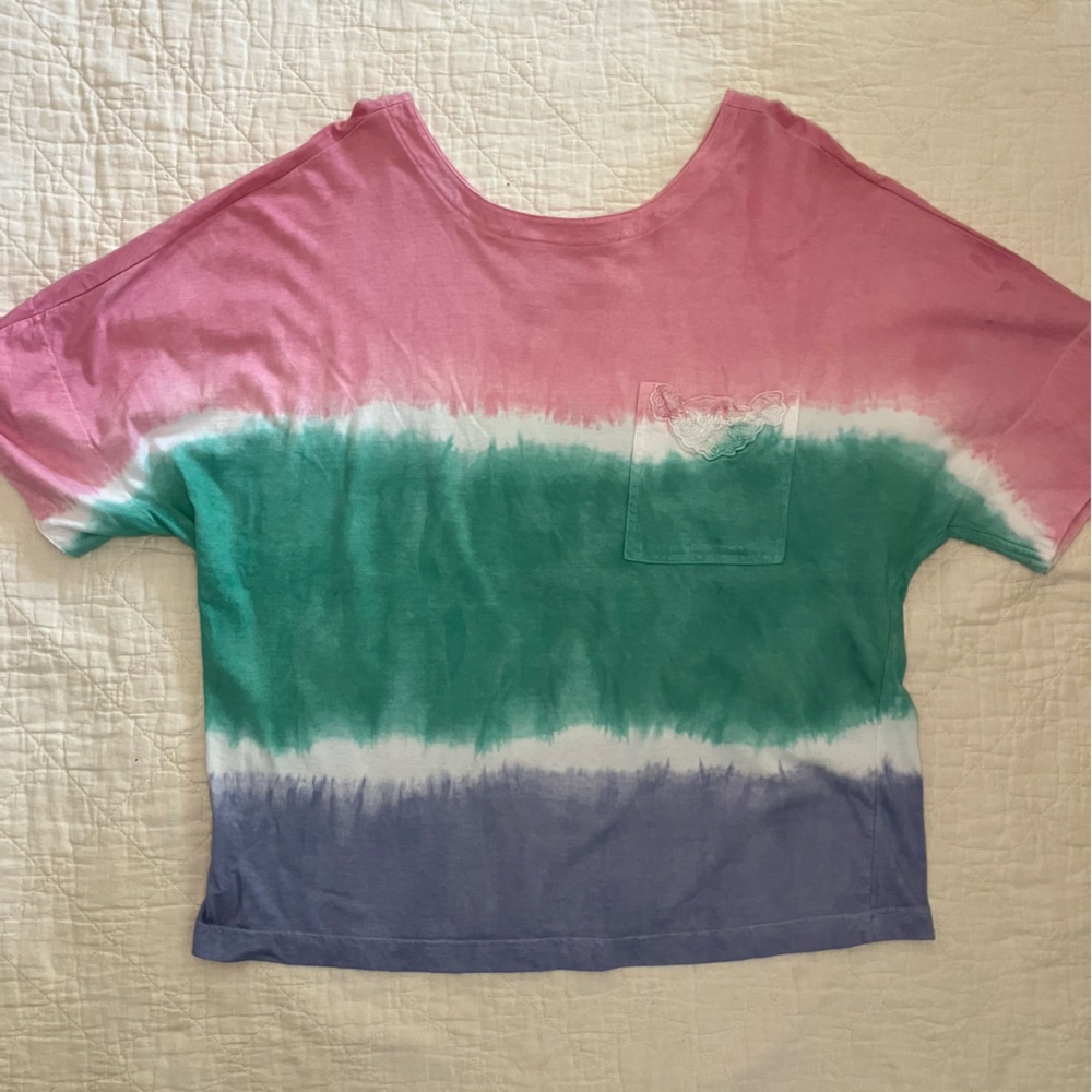 Together! Women’s Crop Top Blouse Short Sleeve Vintage Size L 100% Cotton